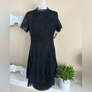 NWT! Altar’d State Black Crochet mini dress size Large